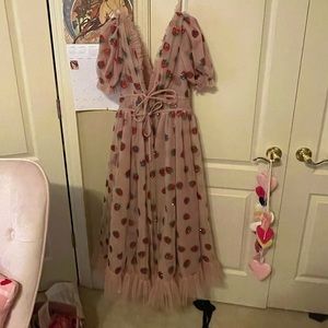 Lirika Matoshi - Strawberry Midi Dress, size small